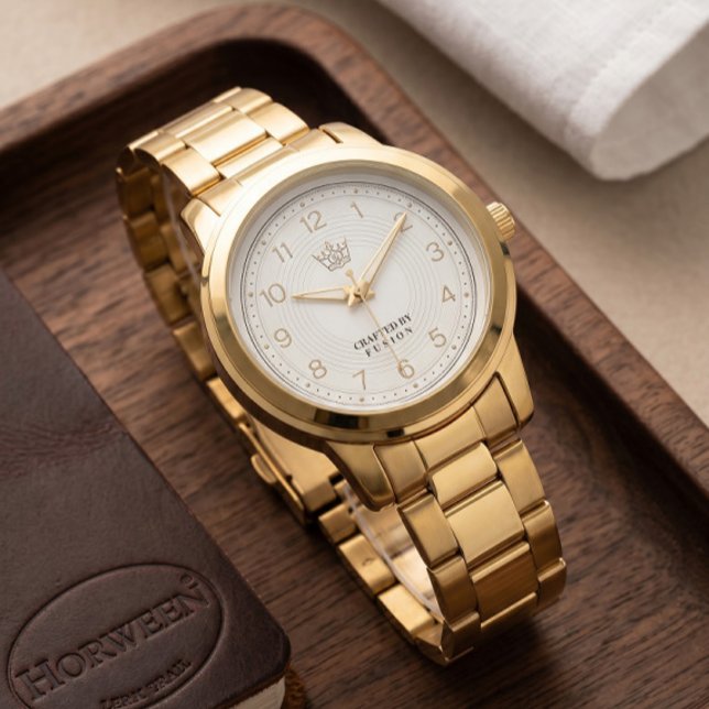 Lyxig Guld Fusion Kronurhalsklocka - Elegant Armbandsur (Skapare uppladdad)