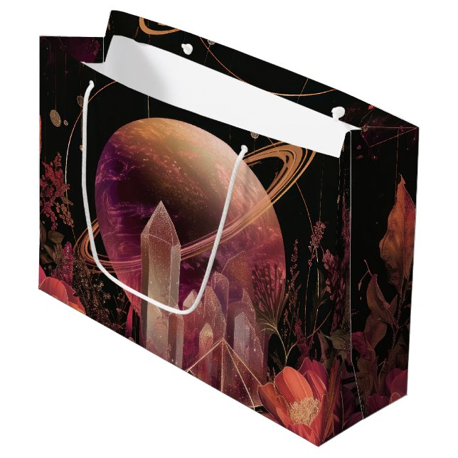 Lyxig Guld Galax Planet Lila Rymd (Framsidan Vinklad)