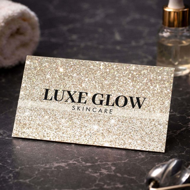 Lyxig Guld Glitter Estetiker Minimalistisk Visitkort (Skapare uppladdad)