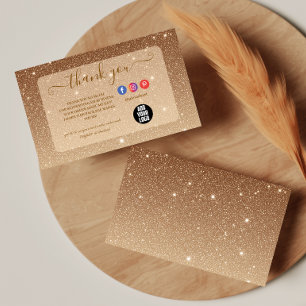 Lyxig Guld Glitter Gnistrande Affärer Tack Kort