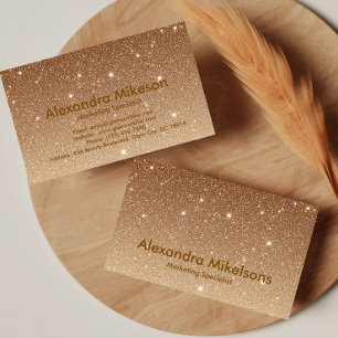 Lyxig Guld Glitter Gnistrande Affärer Visitkort