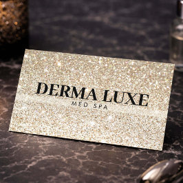 Lyxig Guld Glitter Med Spa Injektor Minimalistisk Visitkort