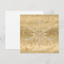 Lyxig Guld Glitter Snöflinga Diamant Kort