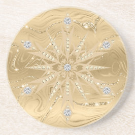 Lyxig Guld Glitter Snöflinga Diamant Underlägg
