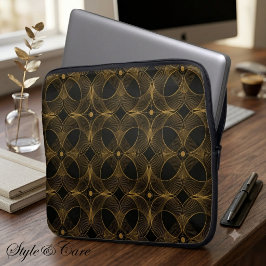 Lyxig guld-guilloché-sömlös mönster laptop fodral