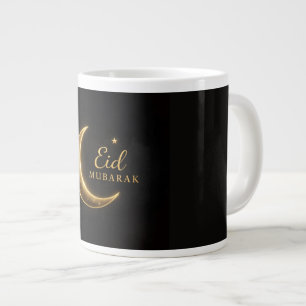 Lyxig Guld Halvmåne Eid Mubarak Mugg – Modern Isla Jumbo Mugg