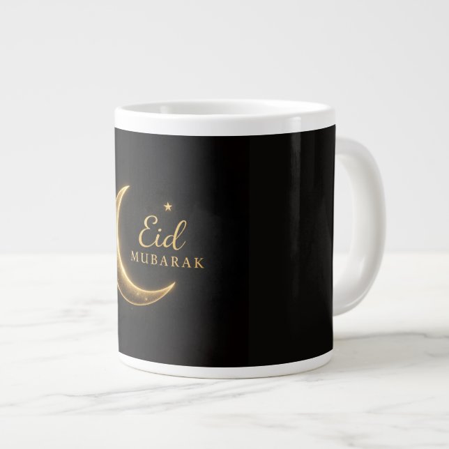 Lyxig Guld Halvmåne Eid Mubarak Mugg – Modern Isla Jumbo Mugg (Framsida höger)