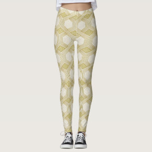 Lyxig guld hexagon mönster - Marmor textur Leggings