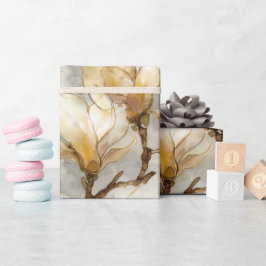 Lyxig Guld Magnolia Pärl Vattenfärg Mönster Presentpapper