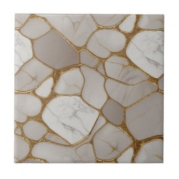 Lyxig Guld Marmor Moasik - Elegant Originaldesign Kakelplatta