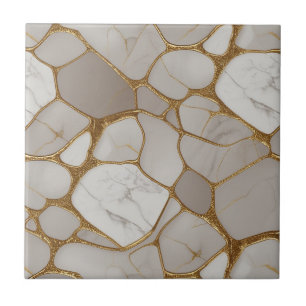 Lyxig Guld Marmor Moasik - Elegant Originaldesign Kakelplatta