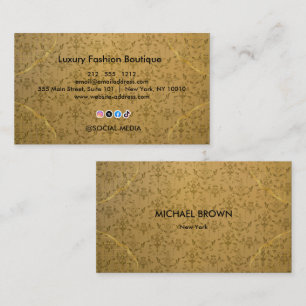 Lyxig Guld Mode Boutique Elegant Blommig Visitkort
