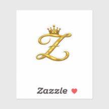 Lyxig Guld Monogram Bokstav Z Royal Krona Klisterm
