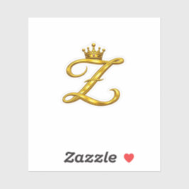 Lyxig Guld Monogram Bokstav Z Royal Krona Klisterm Klistermärken
