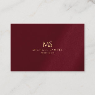 Lyxig Guld Monogram Bordeaux Elegant Mall Visitkort