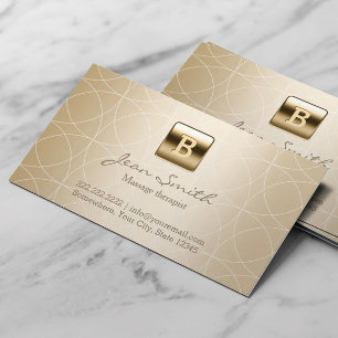 Lyxig guld- Monogrammassageterapi Visitkort