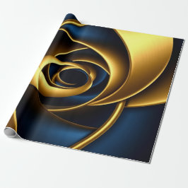 Lyxig Guld och Marinblå Spiral Abstrakt Elegant Presentpapper