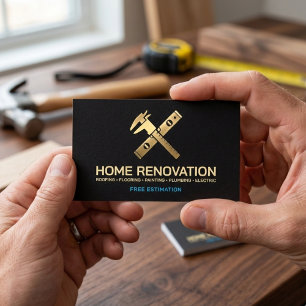Lyxig guld- och svart entreprenörsrenovering av he visitkort