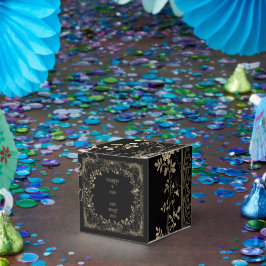 Lyxig guld- och svart sepia blommig finish  presentaskar