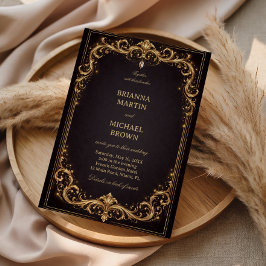 Lyxig Guld Ornament Glitter Inbjudningar
