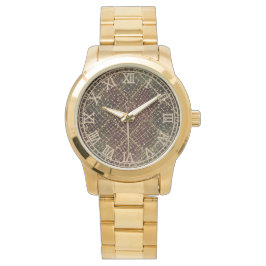 Lyxig guld röd grön färgmönster  armbandsur
