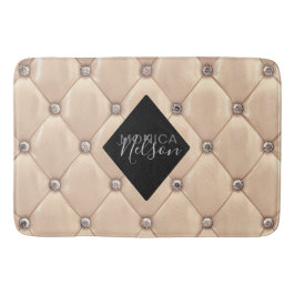 lyxig guld tuftad monogram badrumsmatta