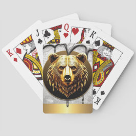 Lyxig guldbjörnemblem metallstil 🐻 casinokort