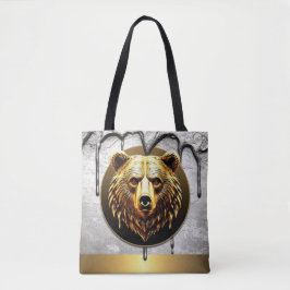Lyxig guldbjörnemblem metallstil 🐻 tygkasse
