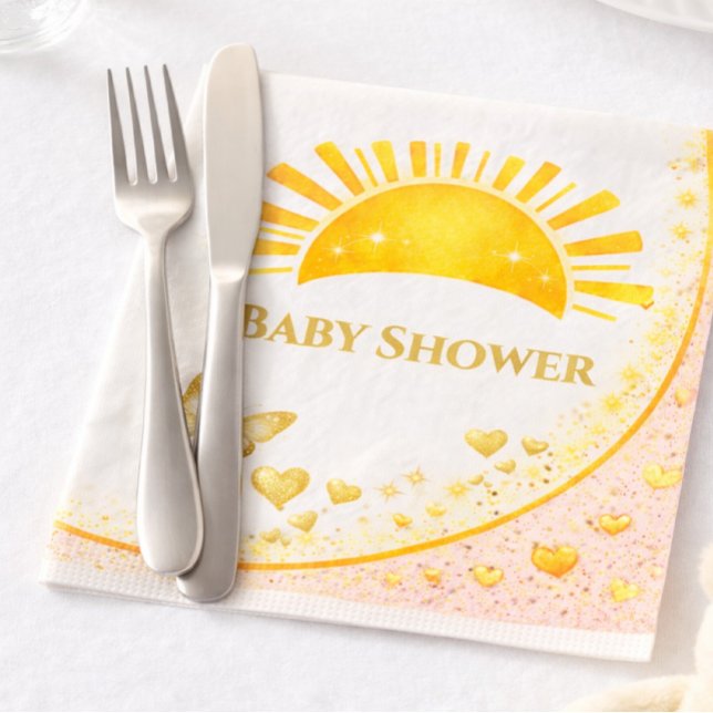Lyxig guldfärgad dekorativ babyshower pappersservett (Skapare uppladdad)