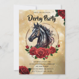 Lyxig guldfärgad inbjudan till Kentucky Derby-fest