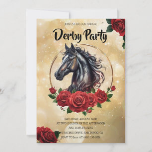 Lyxig guldfärgad inbjudan till Kentucky Derby-fest