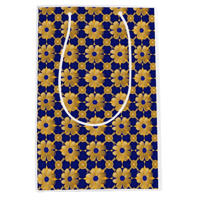 "Lyxig guldfblommig presentbag – Elegant förpackni (Framsidan)