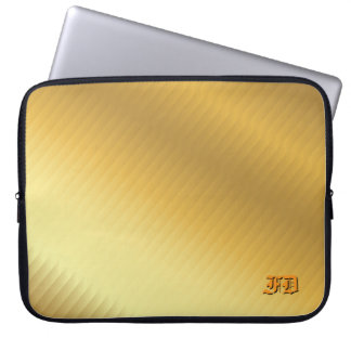 Lyxig guldgradientmonogram med personlig anpassnin laptop fodral