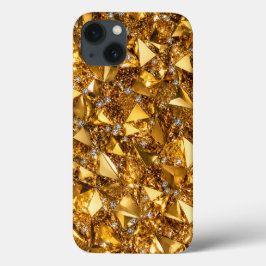 Lyxig guldkristall iPhone 13 konstfodraldesign