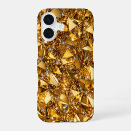 Lyxig guldkristall iPhone 16 konstfodral design