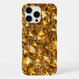 Lyxig guldkristall iPhone 16 Pro Max konstfodral