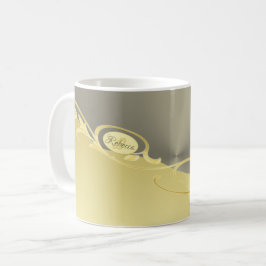 Lyxig guldsmyckad med guld & silver, Monogram Kaffemugg