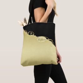 Lyxig guldsmyckning på guld och svart, Monogram,  Tygkasse
