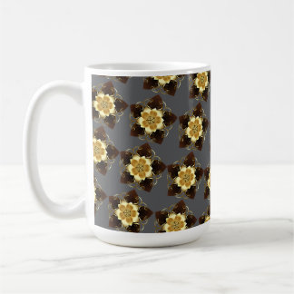 Lyxig gyllene blomster Mandala prydnadsdesign Kaffemugg