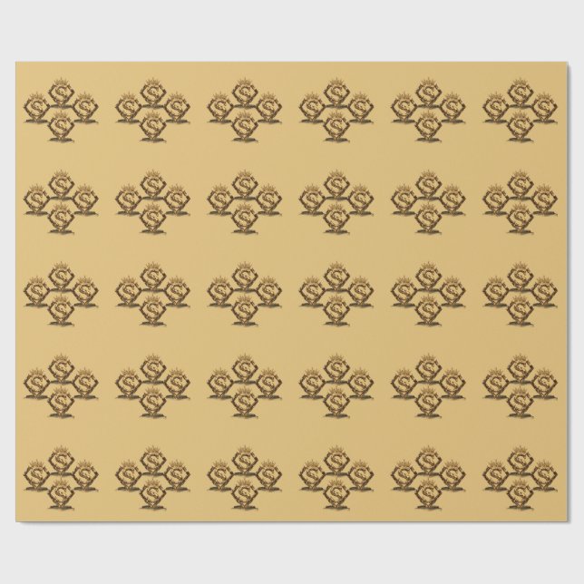 Lyxig gyllene bokstav S krona diamant monogram Presentpapper (Platt)
