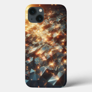 Lyxig gyllene geometrisk telefonfodral - svag glöd
