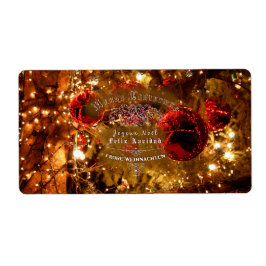 Lyxig gyllene jul - Etikett Fraktsedel