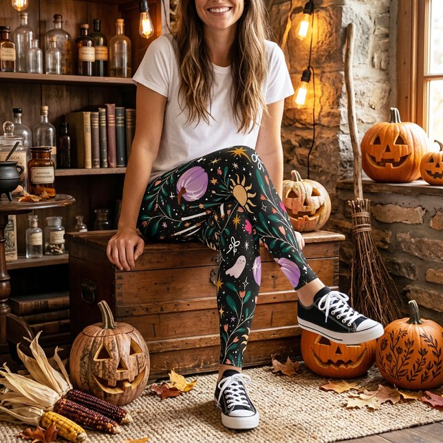 Lyxig Halloween Söt Whimsical Kuslig Feminint Leggings (Skapare uppladdad)