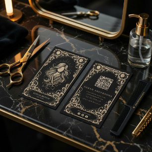 Lyxig Hårstylist   Vintage Celestial Salon Visitkort