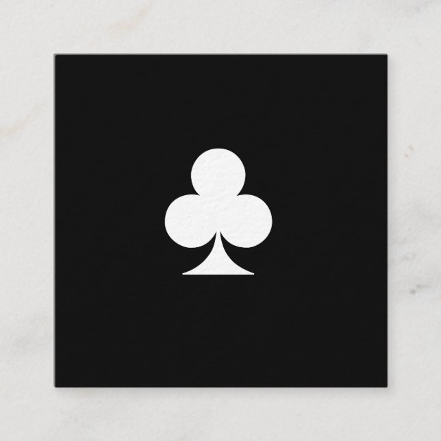 Lyxig högvärdig klubbvisitkortsvart fyrkantigt visitkort (Framsida)
