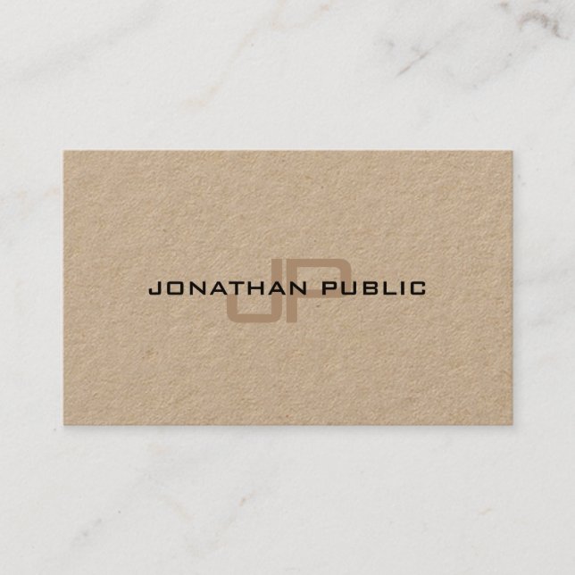 Lyxig högvärdig Kraft papper elegant modern Visitkort (Framsida)