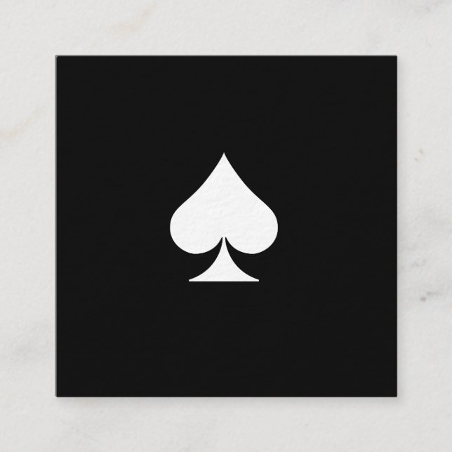 Lyxig högvärdig spadevisitkortsvart fyrkantigt visitkort (Framsida)