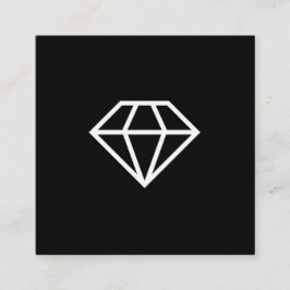 Lyxig högvärdig svart för diamantsmyckenvisitkort fyrkantigt visitkort