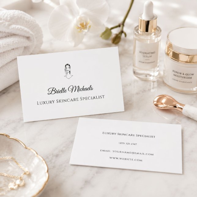 Lyxig hudvårdsspecialist Minimalisk Elegans Visitkort (Luxury Skincare Specialist Minimal Elegant Business Card
)