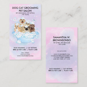 Lyxig hund katt grooming spa visitkort